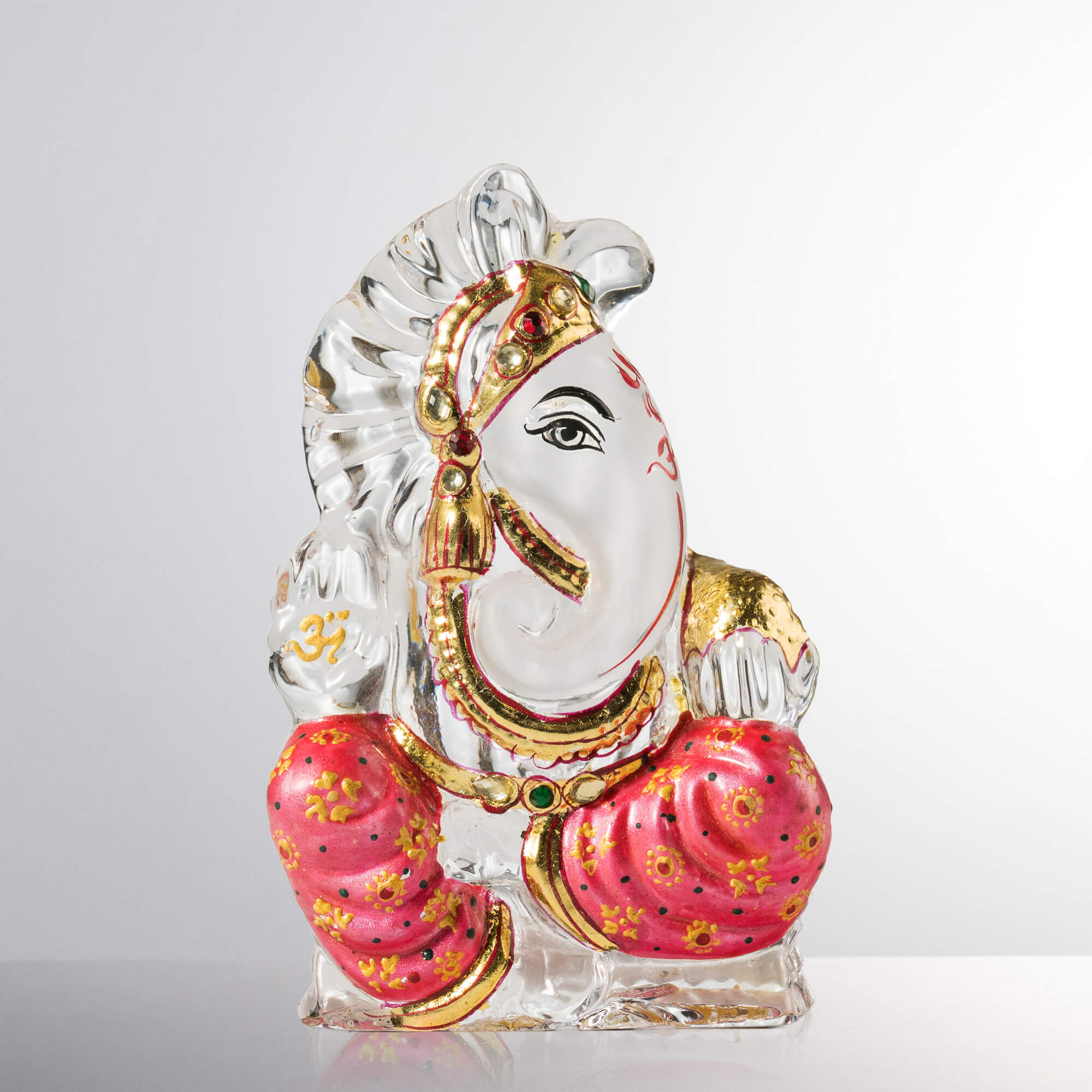 Hand Painted Soda Lime Glass Ganesha