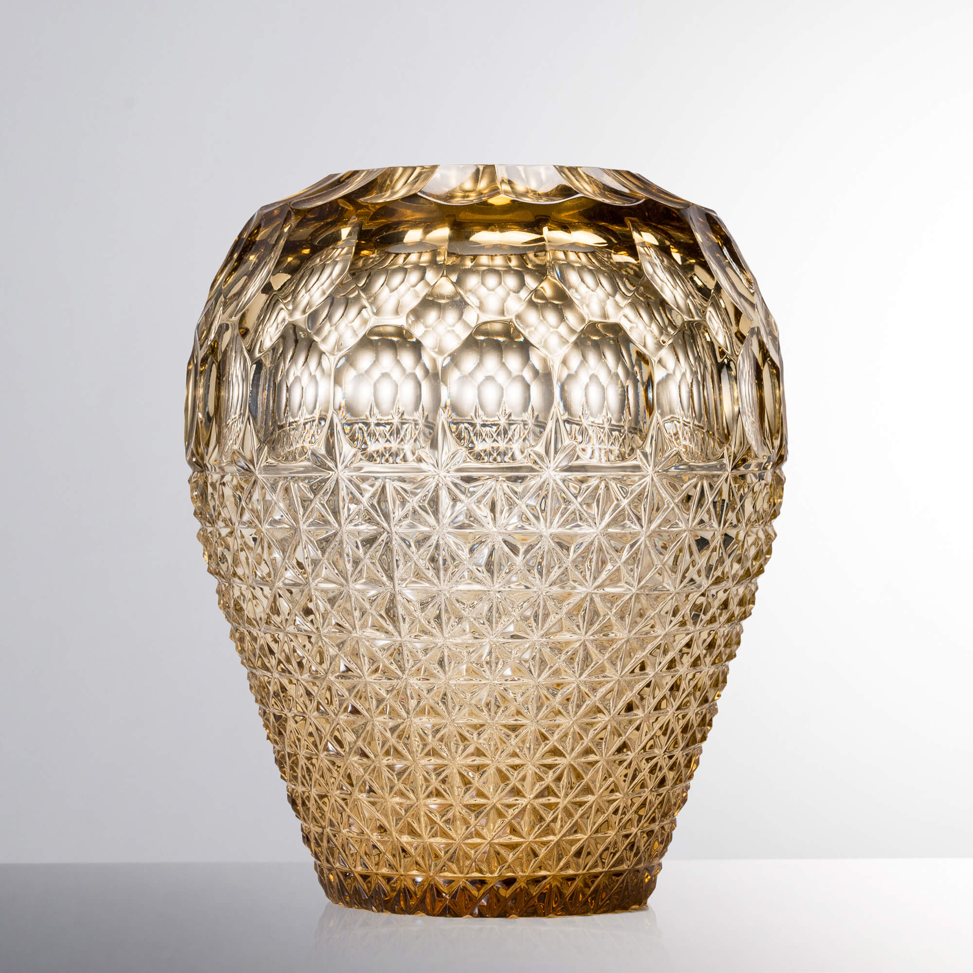 Crystal Brown Urn Vase